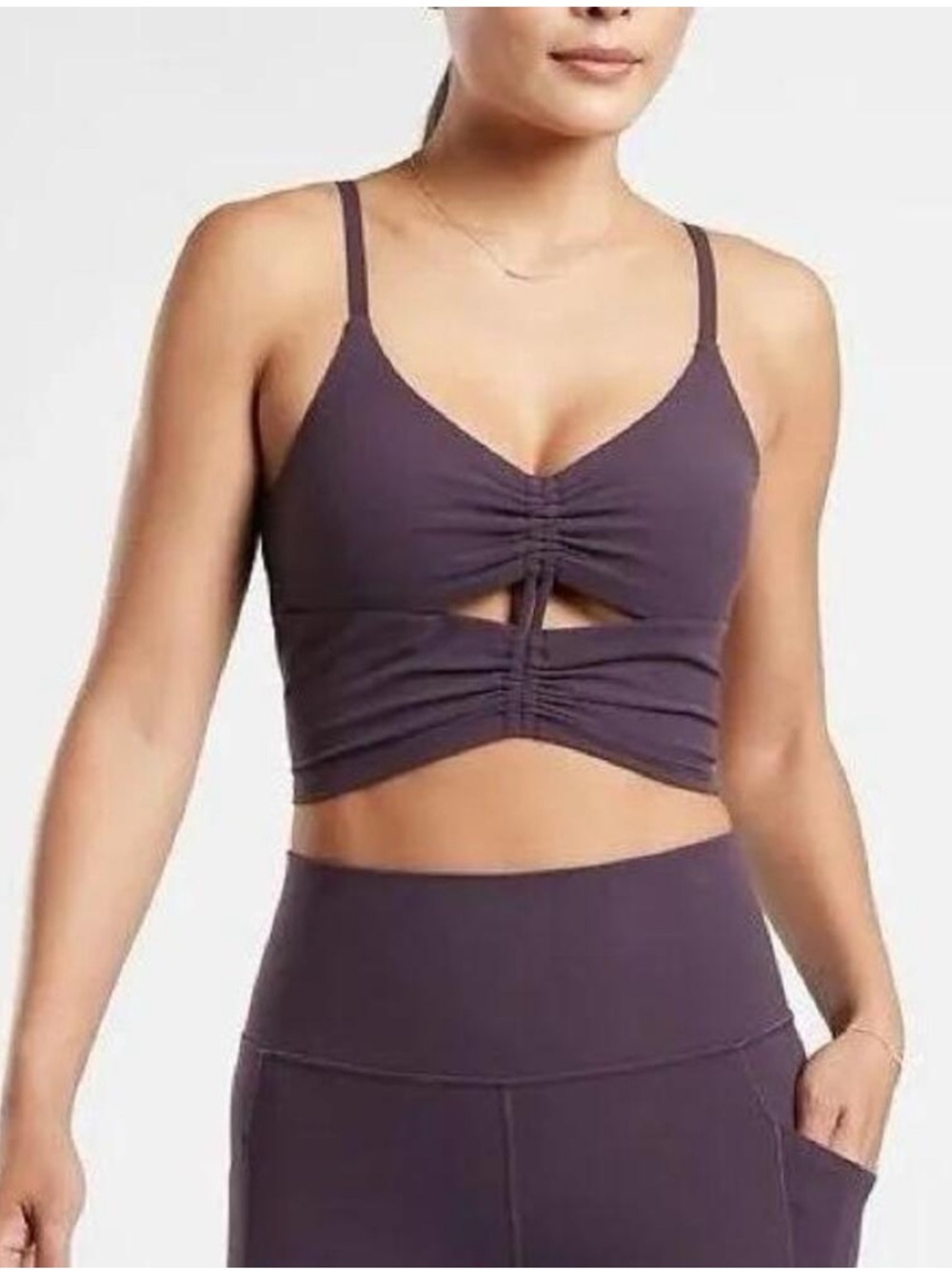 Athleta Cinch Longline bra Purple NWOT
